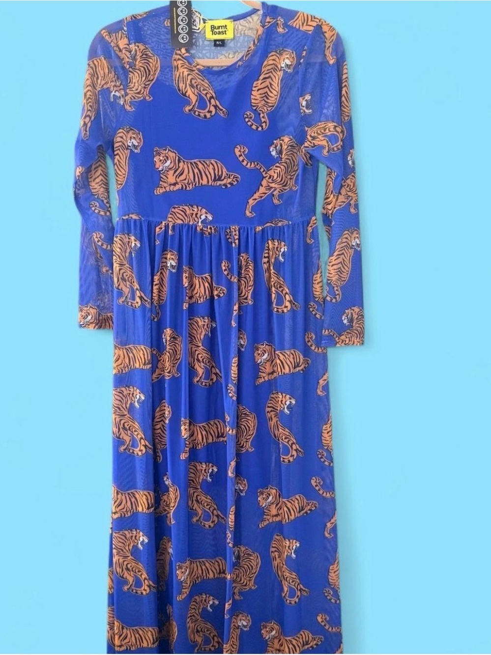 Burnt Toast Blue Electric Jungle Mesh Dress NWT